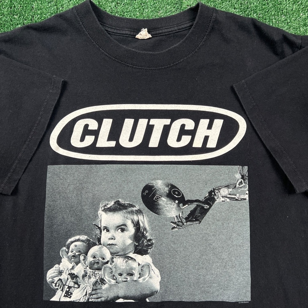Vintage Clutch Stoner Rock Band 2008 Concert Tour T-Shirt Mens Medium Black Y2K